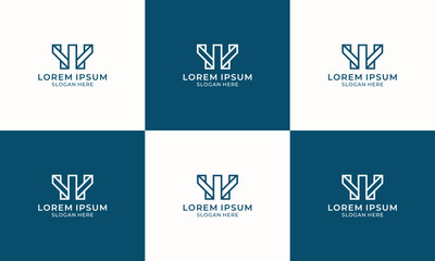 Fototapeta premium W letter logo. Alphabet logotype vector design.