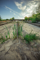 concrete dam in the countryside