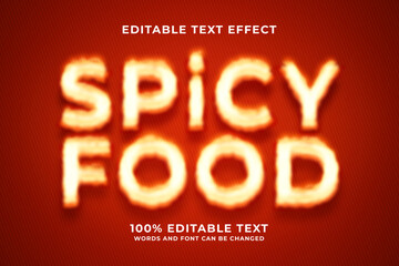 Spicy food editable text effect with fire effect