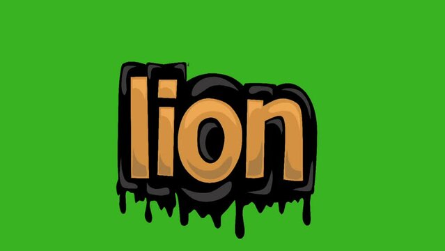 Green screen animation video written LION