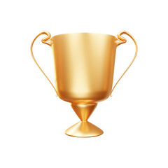 Golden trophy 3d rendering illustration