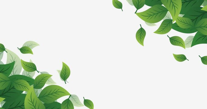 animated background of leaves flying in the corner of the screen