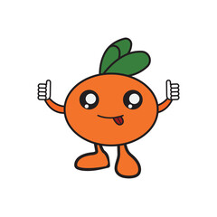 orange mascoot vector illustration of a cartoon character.
