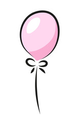 Różowy balon ilustracja - obrazy, fototapety, plakaty