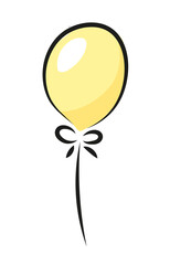 Żółty balon ilustracja - obrazy, fototapety, plakaty