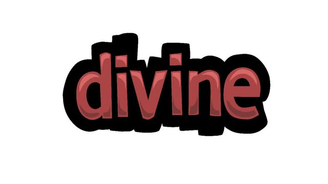 White screen animation video written DIVINE