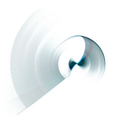 Blue striped abstract propeller rotates on a white background. Icon, logo, symbol, sign. 3d rendering. 3d illustration.