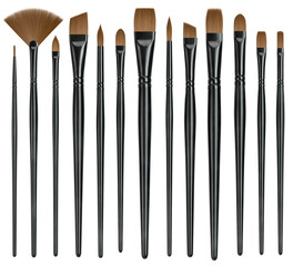 Set of different brushes for paints