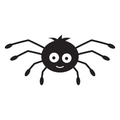 Cute little smiling spider. Cartoon Halloween character.