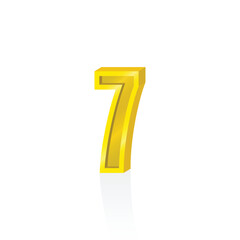 3d gold number 7 vector graphics
