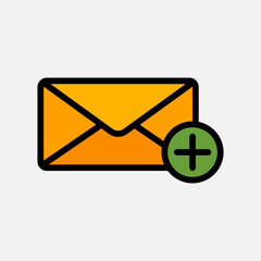 New email icon in filled line style, use for website mobile app presentation