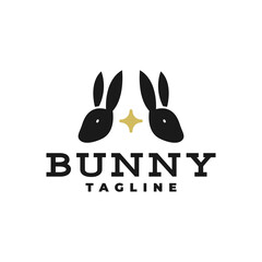 Fototapeta premium illustration of a two rabbit head. good for any business related to animal or pet