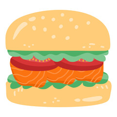Burger with grilled meat tomato