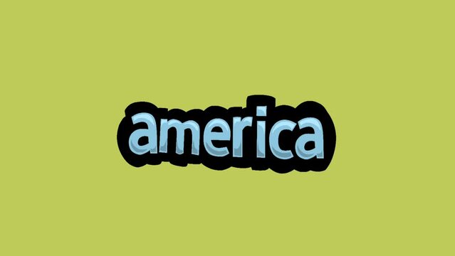 Yellow screen animation video written AMERICA