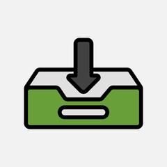 Obraz premium Inbox icon in filled line style about email, use for website mobile app presentation