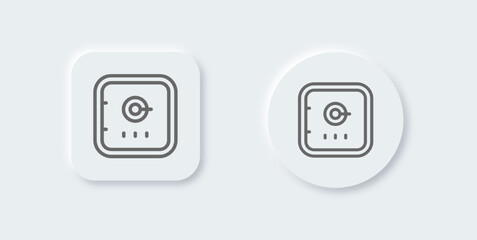 Safe box line icon in neomorphic design style. Saving signs vector illustration.