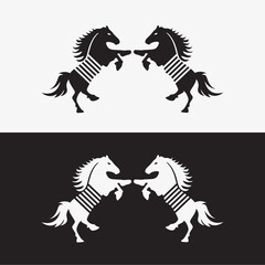 Two horse animal logo design 