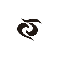 letter s curves motion ribbon logo vector