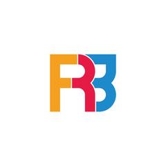 letter frb simple geometric colorful logo vector