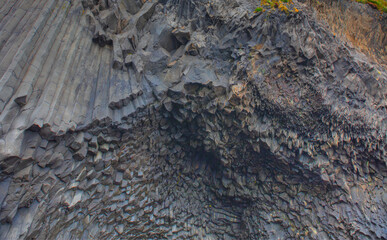 Amazing volcanic rock formations - Reynisdrangar rock formations and black beach - Vik, Iceland