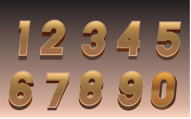 Brown Metallic Numbers font