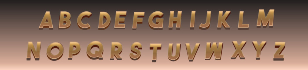 Brown Metallic Alphabet Letters font