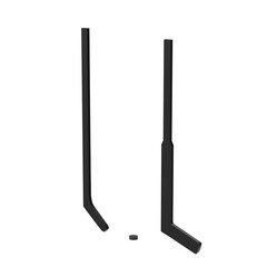 3d rendering illustration of ice hockey sticks and puck
