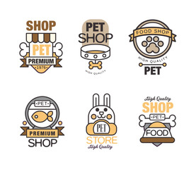 Logo for Pet Premium Shop or Store Vector Set