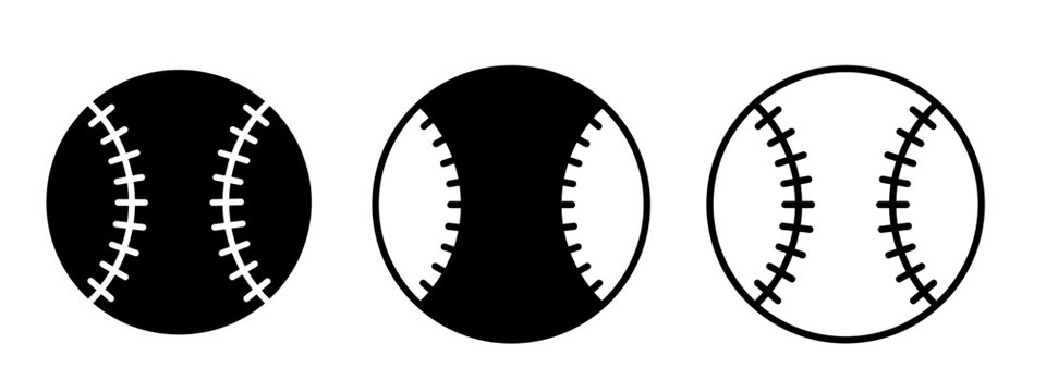 baseball sports icons set in flat style design. Stock symbol collection vector