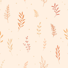 Simple floral seamless pattern. Vector illustration. Fashionable template for design.