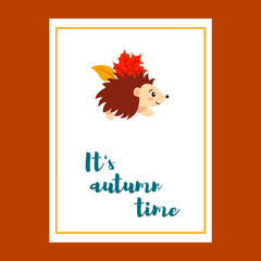 Autumn cute postcard. Background, template for banner, poster or postcard. illustration.