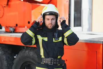 Obraz premium Fireman on duty,under exposed photo.