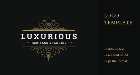 Luxury Ornament Royal Logo Template Design