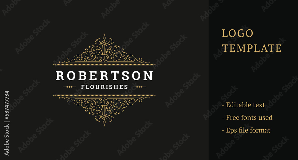 Wall mural luxury ornament royal logo template design