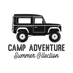 Tee graphic with retro off road vehicle