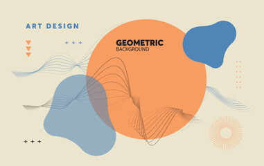 Business modern banner vector template. Business abstarct template. Geometric shapes, vector minimal modern design with retro color