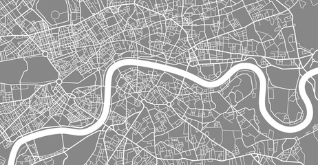 Layered editable vector illustration outline of London city map. - obrazy, fototapety, plakaty