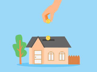 buying house as investment, vector illustration about properties as investment in flat design