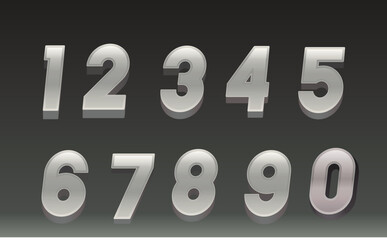 Silver Metallic Numbers Font