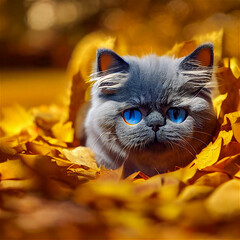 kitten at fall