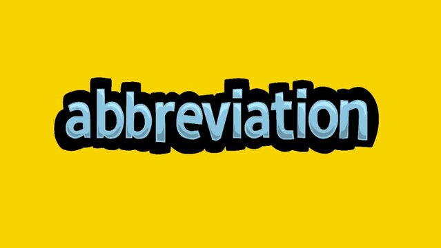 Yellow screen animation video written ABBREVIATION