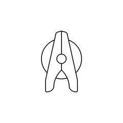 Clothes peg icon in line style icon, isolated on white background