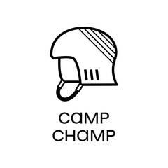 Simple design with helmet icon and inscription
