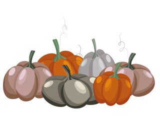 Cute hand drawn pumpkins - great as Thanksgiving background, textiles, banners, wallpapers, wrapping - vector design