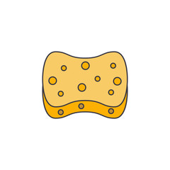 Washing sponge icon in color, isolated on white background 