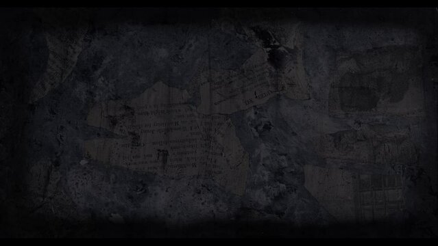 Dark Book Collage Animated Background with Black Grunge Border