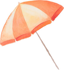 umbrella in the holiday summer watercolor hand painted.