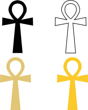 Coptic cross Ankh icon on white background. ankh symbol. ankh or key of life sign. flat style.