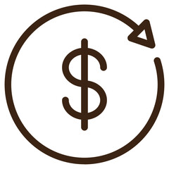 payment cash coin currency outline icon