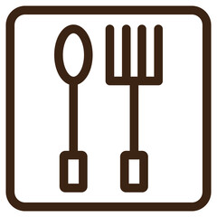 kitchen spoon tools outline icon